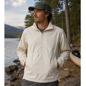 Kokatat Paddle Wear Jacket Men's Small Ivory 1/2 Zip Ventilated Outdoor Pullover